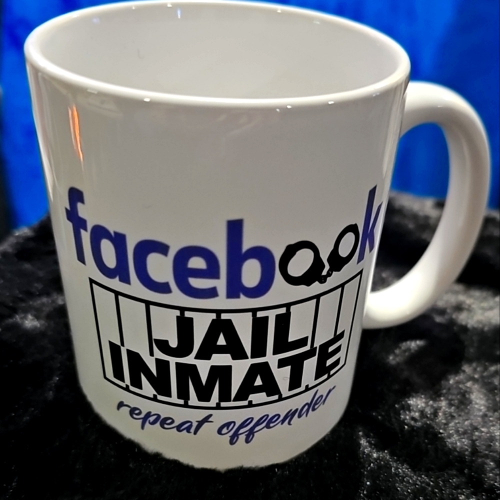 Funny Facebook Jail Inmate Repeat‎ Offender Prison Cell 15oz Coffee Mug Cup